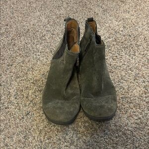 Comfortiva Green Suede Ankle Boots